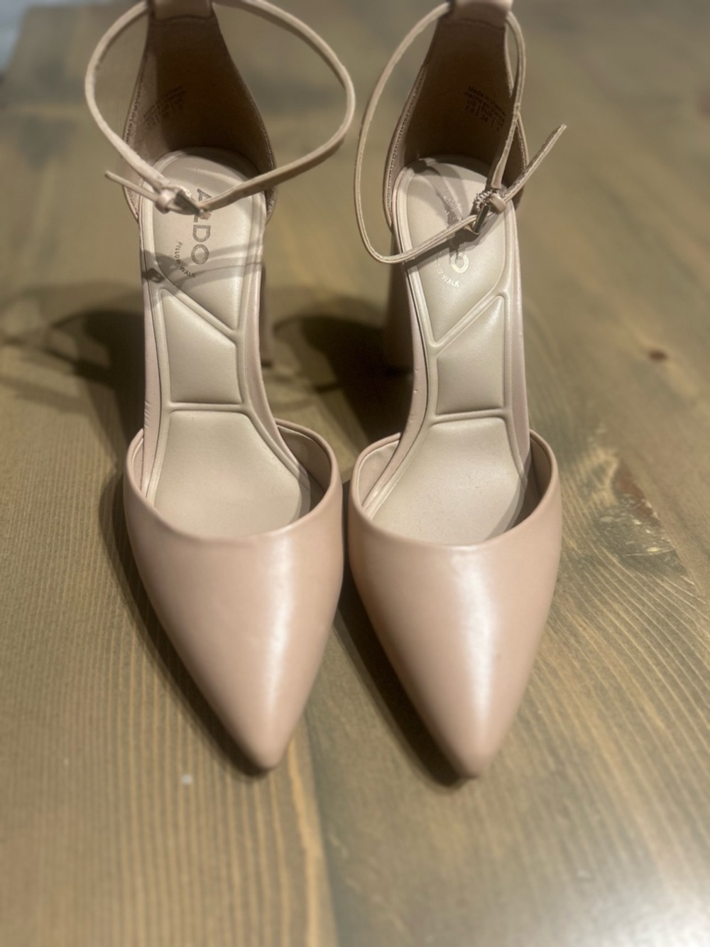 Aldo Blush Pointed-Toe Ankle-Strap Pumps